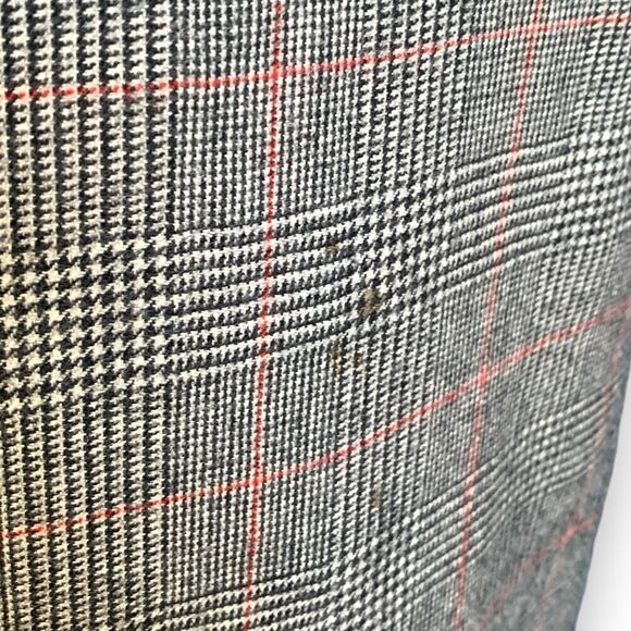 Vintage Giorgio Sant’Angelo Wool Black Houndstooth Plaid Tailored Pencil Skirt - Picture 7 of 10